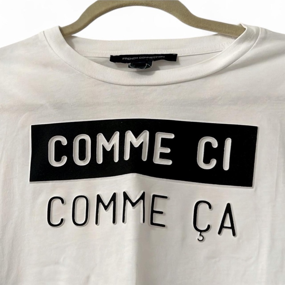 French Connection Comme Ci Comme Ça Graphic Tee White S - Picture 6 of 9
